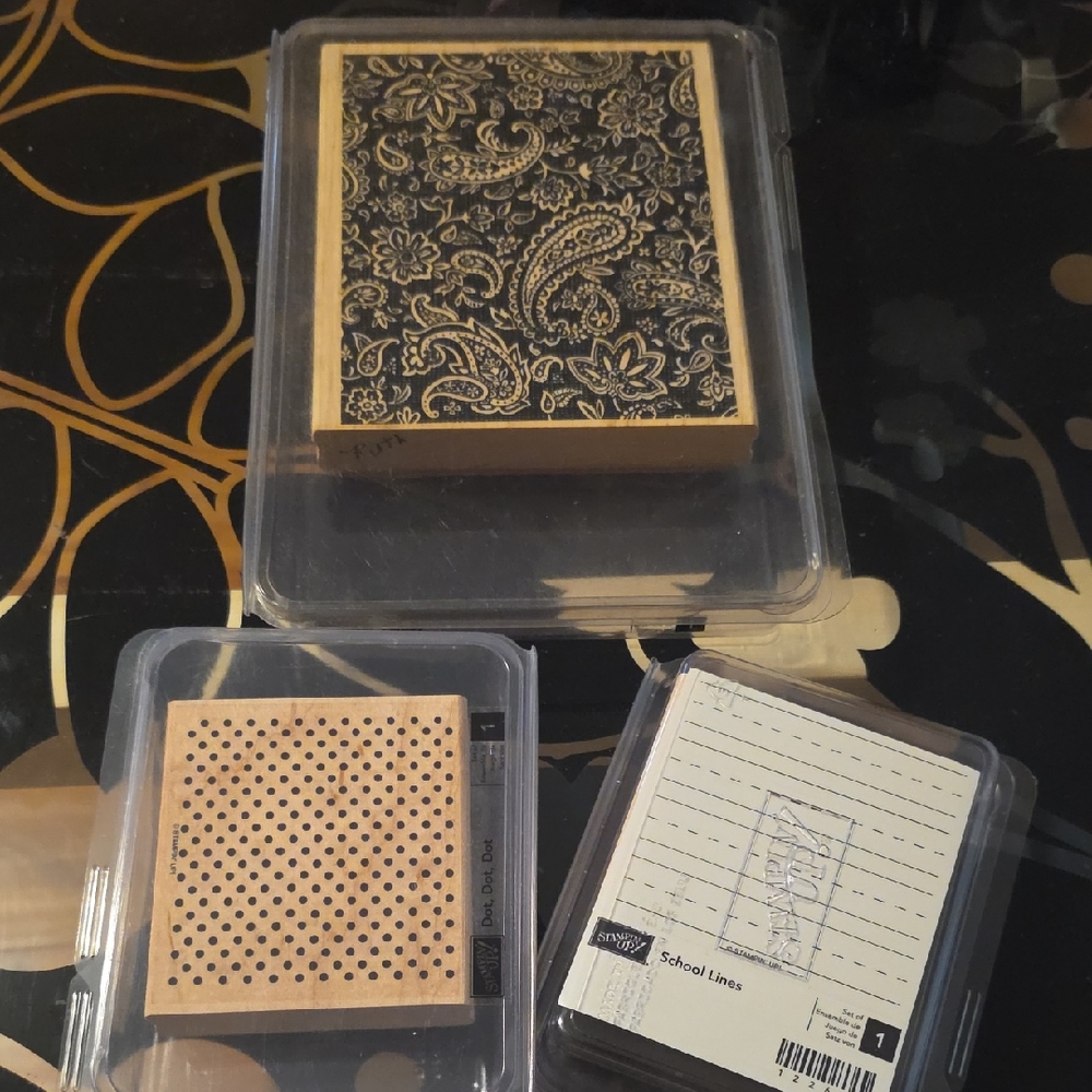 Stampin' Up! Black and Gold Patterned Stamps